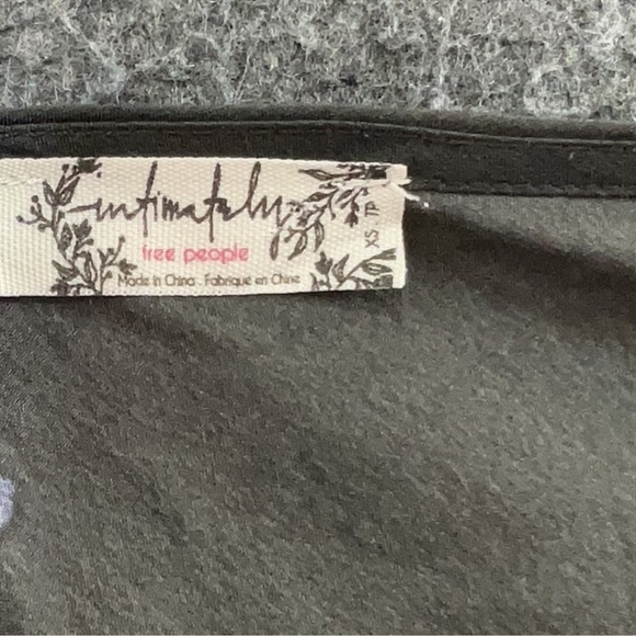 Free People Boho Black Floral Combo Cascades Slip Mini Dress• Small - Picture 4 of 5